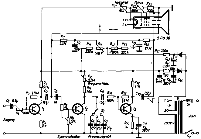 Схема осциллографа